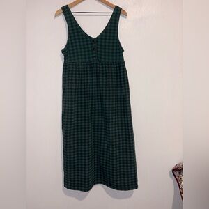 Vintage Steven Ross Natually Green Plaid Jumper Dress Medium